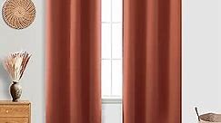 Dusty Burnt Orange Curtains 63 Inch Length for Bedroom 2 Panels Set Blackout Grommet Mid Century Modern Thermal Insulated 70s Curtains for Living Room Window Office Workout Gym 42x63 Inches Long