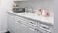 Peel and Stick Kitchen Countertop Marble Granite Gray White Roll Update Removeable Thick Waterproof Self Adhesive Vinyl Laminate Film Not Paint 36" x 180"