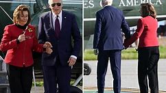 Biden, Pelosi clutch hands as they gingerly walk across San Francisco tarmac: ‘Nursing home reunion’