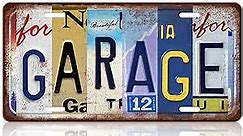 Vintage Garage Metal Tin Sign License Plate Wall Decor 12 x 6 Inches