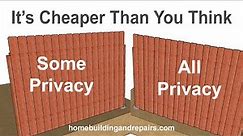 Cost And Material Comparisons Between Partial or Total Privacy Wood Fences - No Estimated Prices