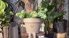 Hanging Planter Swing Face Plant Pot - Cute Resin Head Planters with Drainage Hole Indoor Outdoor Plant Holder, Succulent/String of Pearls Flower Pots, Unique Sitting Sway Pots, Gift Ideas for Mother