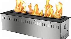 Ventless Fireplace Insert 24 Inch Black WiFi Google Home 5L Bioethanol Burner Indoor