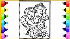 Barbie Doll Drawing Easy Step by Step | Drawing, Painting and Coloring for Kids, Toddlers