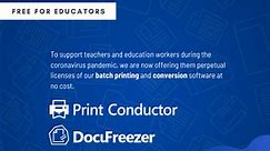Software Giveaway for Teachers: DocuFreezer and Print Conductor are Now Free