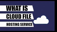What is cloud file hosting service - Cloud File Hosting Service
