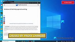 Get Help app not working in Windows 11/10