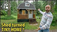 He bought a shed & made a luxury Tiny Home! TOUR + COSTS