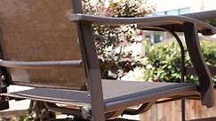 Nuu Garden Brown 3-Piece Steel Outdoor Patio Bar Set with High Swivel Bistro Chairs SID005-01B