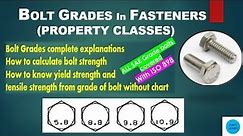 Bolt grade explaination | Property classes in bolts | fasteners|Grade Bolt explained |Bolt fasteners
