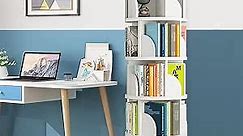 Nisorpa 5 Tier Rotating Bookshelf, 360° Revolving Bookcase Rotating Stackable Shelves Floor-Standing Storage Display Rack Used in Bedrooms Living Rooms Study Office (63"x18"x18")