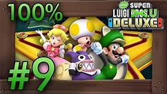 New Super Luigi U Deluxe: 100% Co-Op Walkthrough World 9 - Superstar Road & Nabbit Chases