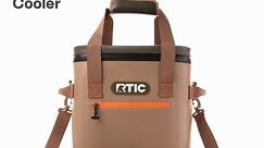 RTIC 20 Can Soft Pack Cooler, Leakproof Ice Chest Cooler with Waterproof Zipper, Tan