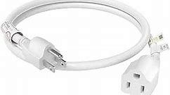 FIRMERST 15 Amp 2 Feet 3 Prong Extension Cord 14 Gauge 1875W UL Listed White