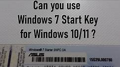 Can you use a Windows 7 Starter Key to install Windows 10