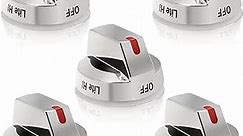 [Upgraded] DG64-00473A Stove Knobs Compatible with Samsung Gas Range/Oven/Stove, Sturdy Stainless Steel Reinforcement Ring, Top Burner Control Dial Knob Range Oven Replacement (5 Pack)