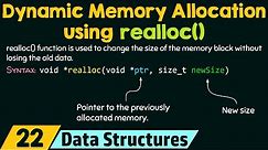 Dynamic Memory Allocation using realloc()