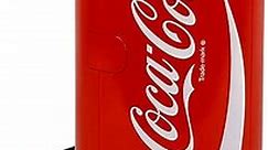 Coca-Cola 8 Can Portable Mini Fridge w/ 12V DC and 110V AC Cords, 5.4L (5.7 qt) Can Shaped Personal Cooler, Red, Travel Fridge for Drinks, Snacks, Lunch, Home, Office, Dorm Room, RV