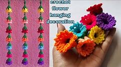 Woolen Crochet Bell Flower Hanging | Crochet flower wall hanging