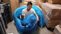 Rubber-Cal PVC Flexduct 1.25 in. D x 12 ft. Coil Flexible Ducting Blue 01-203-1.25-12