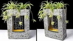 DIY Concrete RainFall Fountain Planter Pot ⛲ Cement Craft Ideas