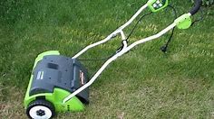 Greenworks Electric Lawn Dethatcher - Dethatching Lawn (Review)