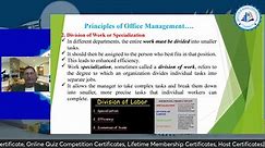 Principles of Office Management