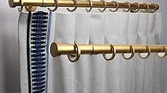 IF&D Fabrics and Drapes Iron Drapery Hardware Set - 1 Inch Diameter Curtain Rod-Choose Your Color- Carry Over/Bypass Bracket and Rings -Rod, Rings, Brackets & End Caps (4 Foot, Gold)