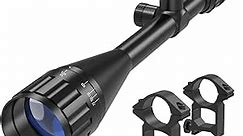 UUQ 6-24x50 AO Rifle Scope -for Hunting, Shotguns, and High-Powered, Long-Range Shooting with Rimfire, Pellets and Air Guns. Includes Illuminated Red/Green Reticle, Long Eye Relief with 20mm Mount