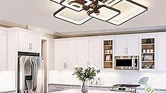 Modern LED Ceiling Light,Dimmable Modern Ceiling Lights for Living Room,6 Square Modern Kitchen Lighting Fixture Ceiling Lamps with Remote, Flush Mount Dining Room Light Fixture 3000K-6500K