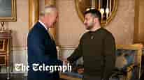 President Zelensky meets King Charles at Buckingham Palace during UK visit