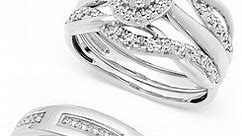 Macy's Diamond His & Hers Wedding Set Collection in 14k White Gold - Macy's