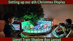 Setting up our 4th Christmas Display, Lionel Train Shadow Box Layout