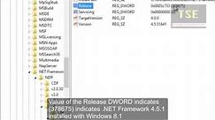 How to check which versions of .Net Framework are installed on your computer running Windows 8