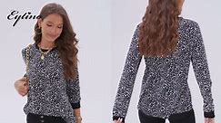 Eytino Long Sleeve Blouses for Women Casual Polka Dot Tops Crewneck Long Sleeve Shirts Fashion Spring Summer Loose Fit Shirts XL