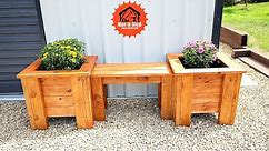 Garden Planters With A Bench Seat That Anyone Can Make!! Planter Box Garden Ideas!