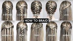 10 Basic Braids For Beginners | Easy DIY Tutorial
