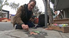 Artist David Zinn brings charming chalk drawings to city streets in Laguna Beach