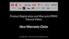 01 New Warranty Claim