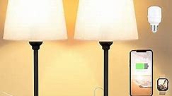 Mini Bedside Lamps for Bedrooms Set of 2 - Nightstand Bedroom Lamps with USB C Port and AC Outlet Charging, Dimmable Touch Small Bed Side Table Lamp, Black Night Stand Light for Kids/Guest Room