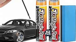 Routooly Touch Up Paint for Cars, Automotive Car Paint Scratch Repair Fill Paint Pen Easy & Quick Car Touch Up Paint Scratch Remover Pen for vehicles Two-In-One Car Scratches Repair Pen (2 Packs) (Sliver Black)