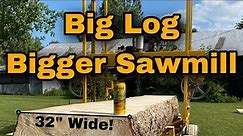 How My Homemade Sawmill Cut A 32 inch Log. | Biggest Log On My Mill So Far.