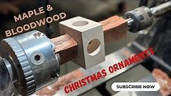 Woodturning Christmas 3 Ornaments | Maple and Bloodwood