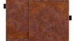 Rosbtib Case for Samsung Galaxy Tab S5e 10.5 Inch 2019 (SM-T720/T725/T727), Soft Touch Smart Cover with Mandala Embossed Design for Galaxy Tab S5e - Brown