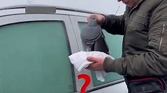 Car window defrosting 🚘❄️ #satisfying #oddlysatisfying #defrosting #fyp