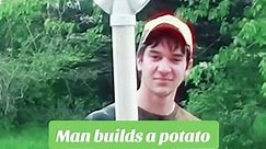 Man builds a potato cannon #potatocannon #potatocannonfunny #potatoeseveryday #cannonshot #potatoesforlife