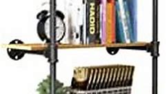 YITAHOME 4 Tier DIY Pipe Shelves Wall Mounted Industrial Retro Iron Shelf, Open Pipe with Hanging Bracket, DIY Storage Shelves, Kitchen Shelves, Tool Shelves, Office Shelves, Bookshelves and Bookcases