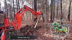 Kubota L2501 | backhoe BH77 taking out some trees