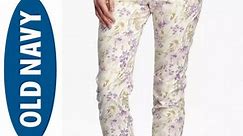 Old Navy Women's Ivory Pixie Floral Regular Fit Ankle Jeans Size 10