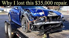 The rebuild on this Lexus RC started off bad and only got worse
